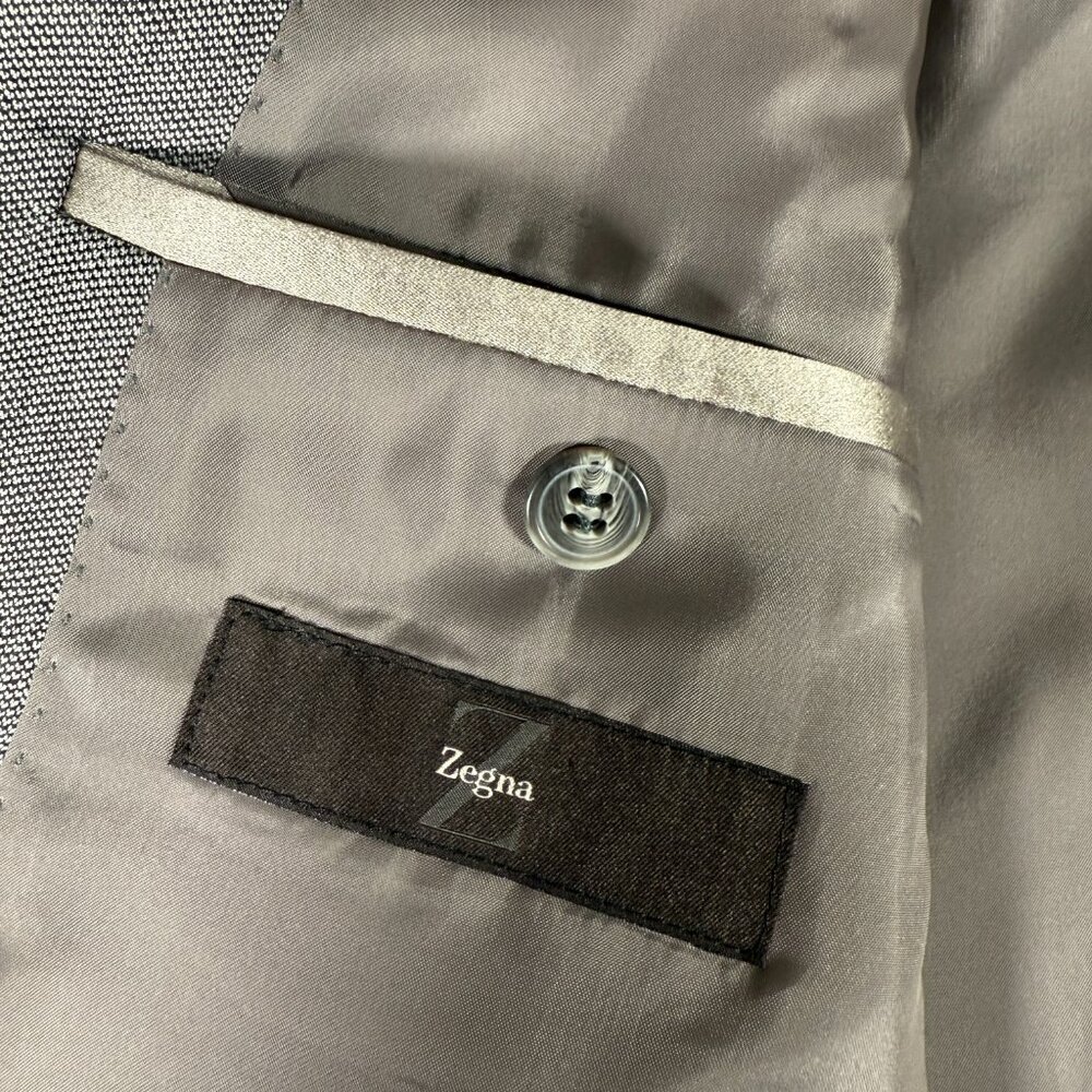 Z Zegna Blazer Men Size 50R Gray Wool Blend City 2-Button Jacket Made Mexico EUC - Picture 10 of 11